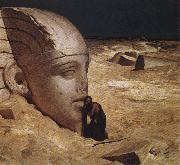 Elihu Vedder The Questioner of the Sphinx oil painting on canvas